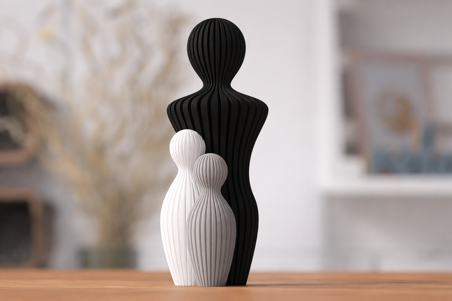 Fars dag-skulptur med 2 barn