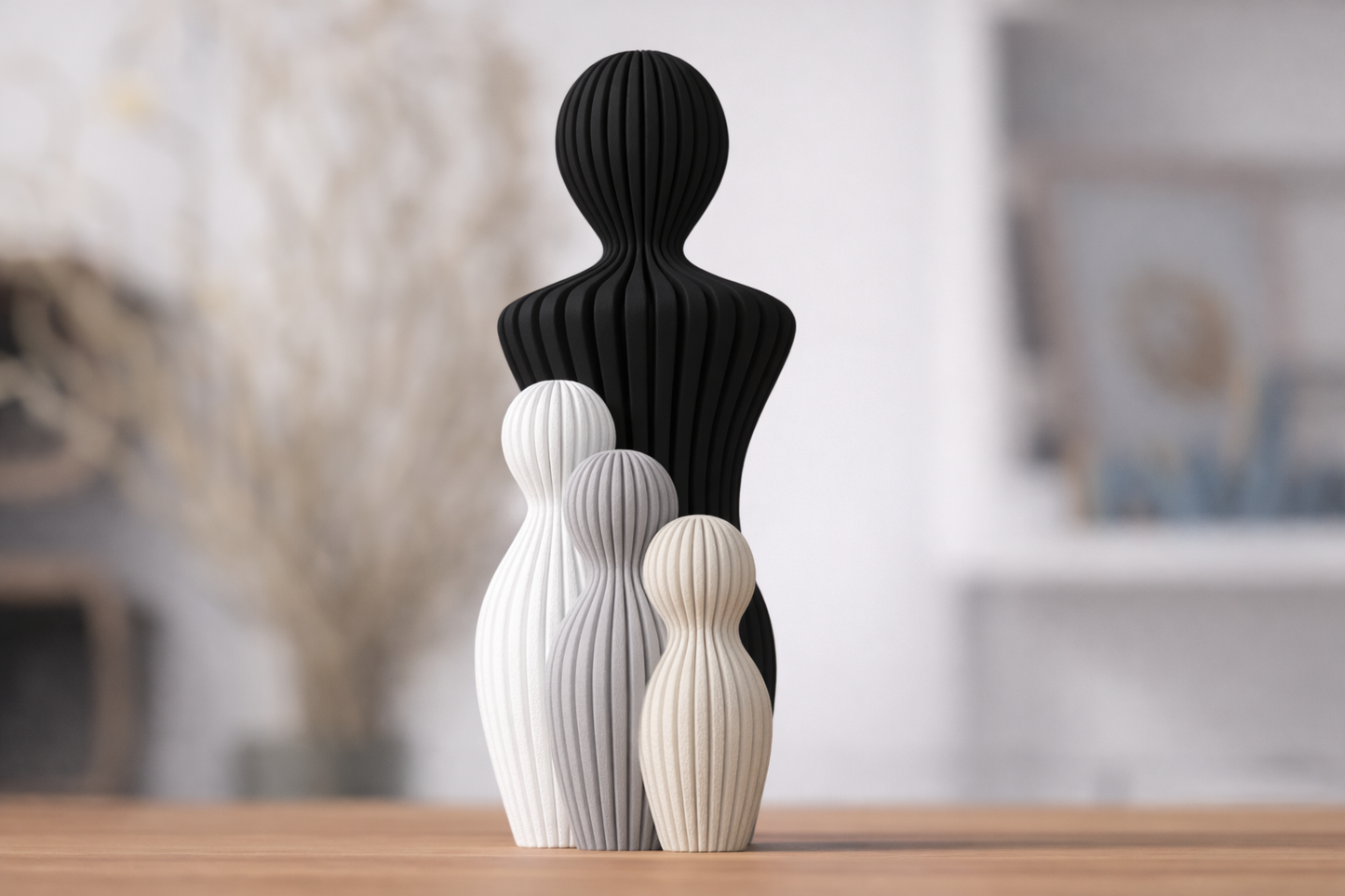 Fars dag-skulptur med 3 barn