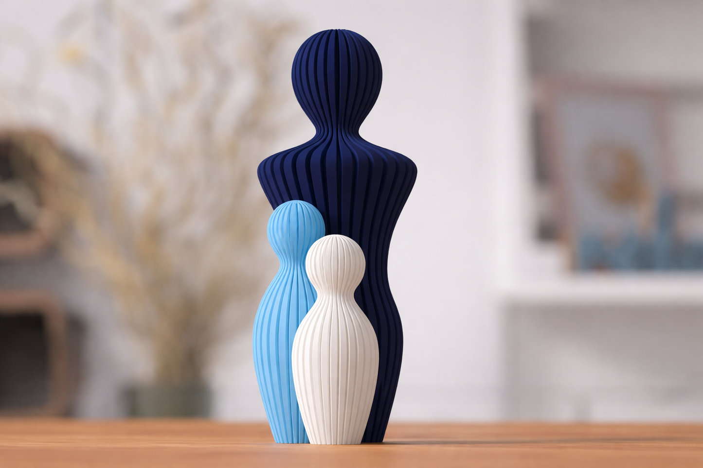 Fars dag-skulptur med 2 barn