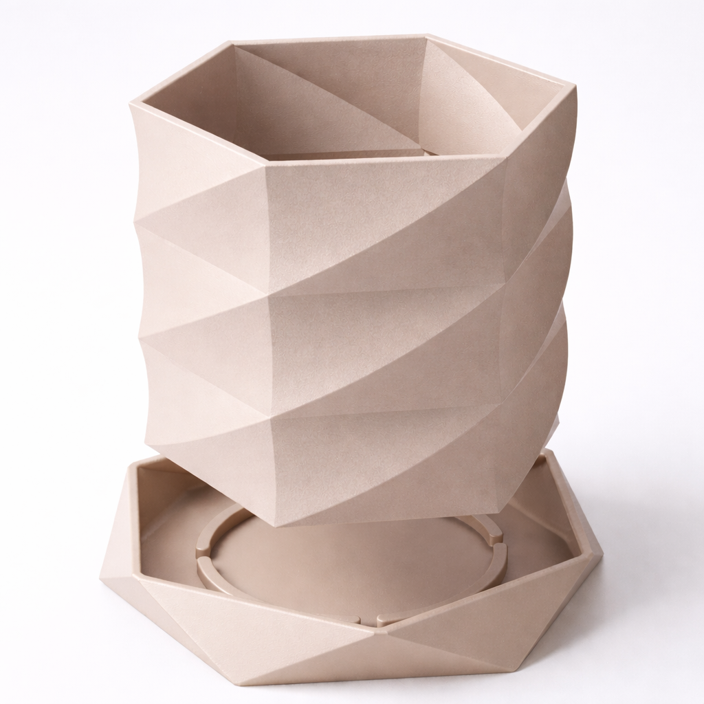 Geometrisk blomkruka vriden