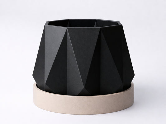 Geometrisk blomkruka-duo