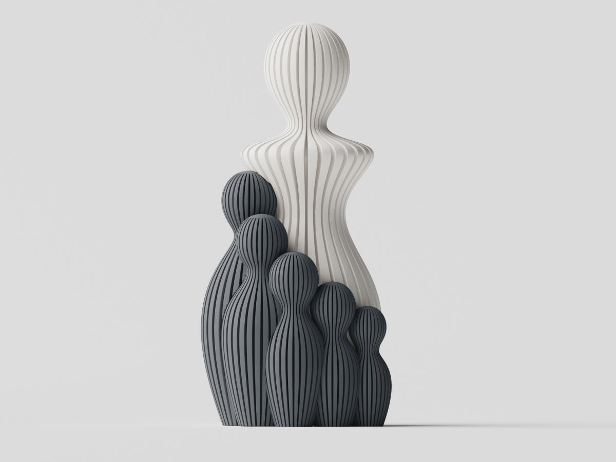 Mors dag-skulptur med 5 barn