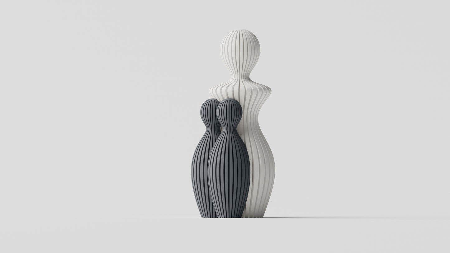 Familjeskulptur med 2 barn