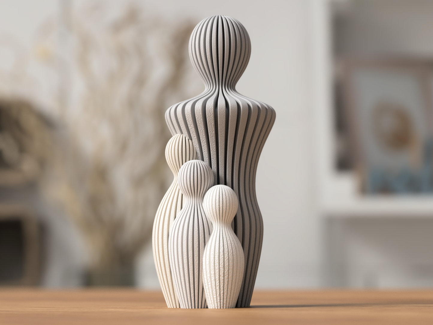 Fars dag-skulptur med 3 barn