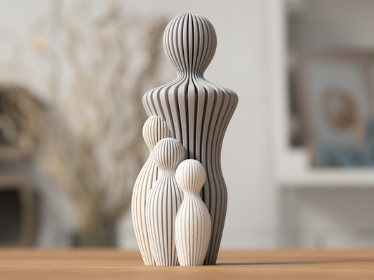 Fars dag-skulptur med 3 barn