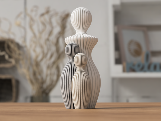 Mors dag-skulptur med 2 barn